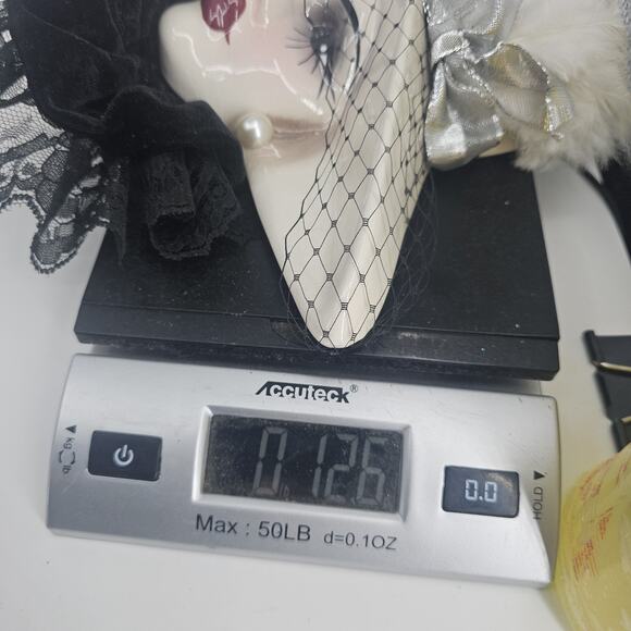 Unique Creations Wall Mask Lady Face Black Lace Feathers Vintage Art Maximalist - Picture 8 of 8